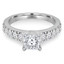 1 2/5 CTW Princess Diamond Solitaire with Accents Engagement Ring in 14K White Gold (MD220411)