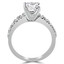 1 2/5 CTW Princess Diamond Solitaire with Accents Engagement Ring in 14K White Gold (MD220411)