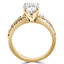 1 2/5 CTW Round Lab Created Diamond Solitaire with Accents Engagement Ring in 14K Yellow Gold (MD220414)