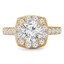 1 1/2 CTW Round Diamond Double-Prong Cushion Halo Engagement Ring in 14K Yellow Gold (MD220415)