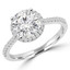 5/8 CTW Round Diamond Cathedral Tapered  Halo Engagement Ring in 14K White Gold with Accents (MD220430)