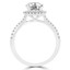 5/8 CTW Round Diamond Cathedral Tapered  Halo Engagement Ring in 14K White Gold with Accents (MD220430)