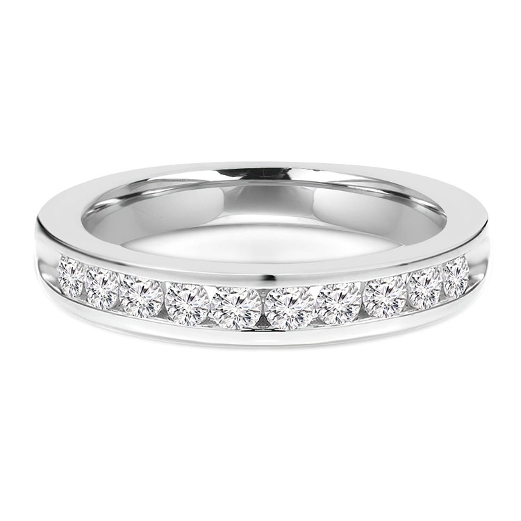 1/2 CTW Round Diamond Semi-Eternity Wedding Band Ring in 14K White Gold (MDR140134)