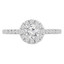 7/8 CTW Round Diamond Cathedral Halo Engagement Ring in 14K White Gold with Accents (MD220435)