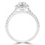 1 CTW Round Diamond Cathedral Halo Engagement Ring in 14K White Gold with Accents (MD220436)