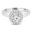 2/3 CTW Round Diamond Open Bridge Halo Engagement Ring in 14K White Gold (MD220441)