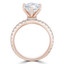 1 CTW Round Diamond 6-Prong Hidden Halo Solitaire with Accents Engagement Ring in 14K Rose Gold (MD220450)