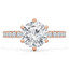 1 CTW Round Diamond 6-Prong Hidden Halo Solitaire with Accents Engagement Ring in 14K Rose Gold (MD220451)