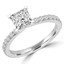 1 1/3 CTW Princess Diamond Solitaire with Accents Engagement Ring in 14K White Gold (MD220454)