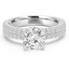 2 3/5 CTW Round Diamond Two-Row Solitaire with Accents Engagement Ring in 14K White Gold (MD220458)