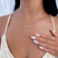 1/2 CTW Round Diamond Bezel Set Fancy Pendant Necklace in 14K White Gold (MD220466)