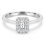 1/2 CTW Princess Diamond Radiant Halo Engagement Ring in 14K White Gold with Accents (MD220334)