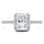 1 1/2 CTW Cushion Diamond Claw Prongs Radiant Halo Engagement Ring in 14K White Gold (MD220375)