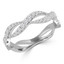 3/8 CTW Round Diamond Two-Row Twisted Semi-Eternity Anniversary Wedding Band Ring in 14K White Gold (MDR220206)