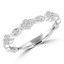 1/6 CTW Round Diamond Vintage Clover Semi-Eternity Anniversary Wedding Band Ring in 14K White Gold (MDR220209)