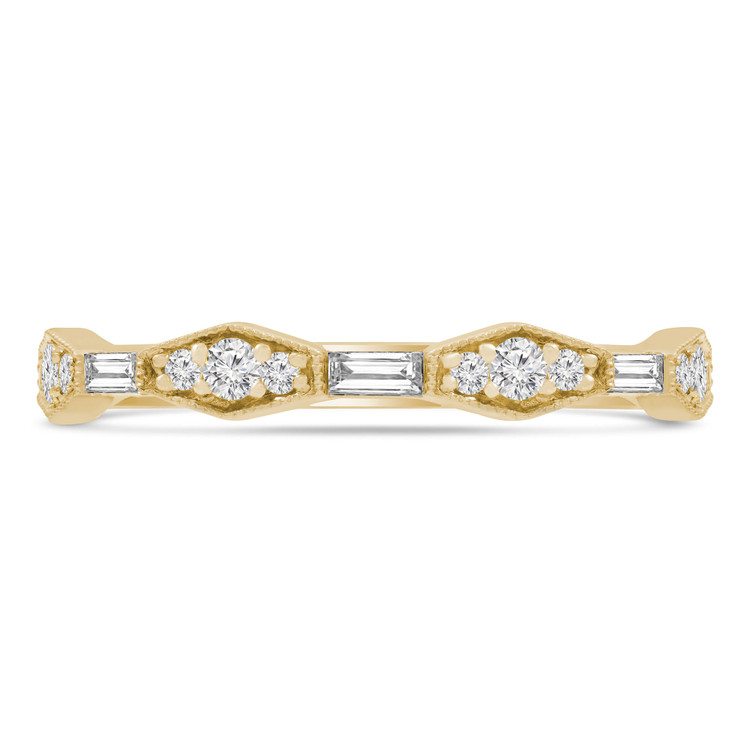 1/5 CTW Baguette Diamond Vintage Semi-Eternity Anniversary Wedding Band Ring in 14K Yellow Gold (MDR220212)