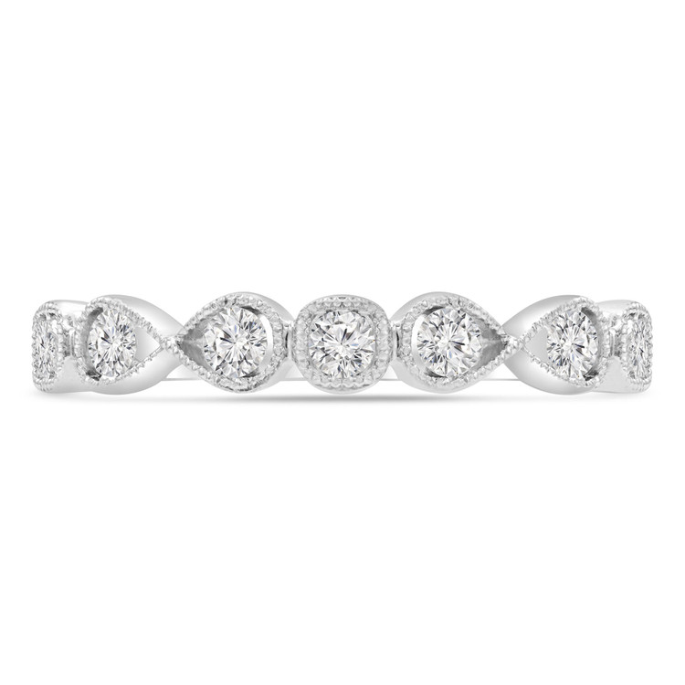 1/4 CTW Round Diamond Vintage Infinity Semi-Eternity Anniversary Wedding Band Ring in 18K White Gold (MDR220222)
