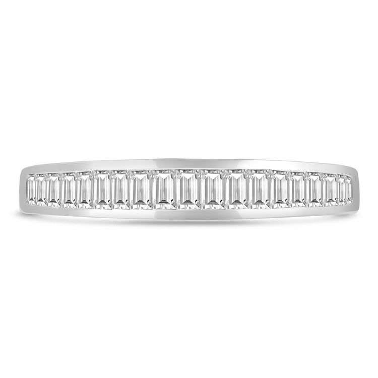 1/2 CTW Baguette Diamond Channel Set Semi-Eternity Anniversary Wedding Band Ring in 18K White Gold (MDR220223)