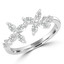 1/2 CTW Marquise Diamond Floral Cocktail Ring in 18K White Gold (MDR220225)
