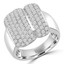 1 1/2 CTW Round Diamond Cocktail Ring in 18K White Gold (MDR220226)