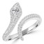 1/2 CTW Pear Diamond Snake Cocktail Ring in 18K White Gold (MDR220228)