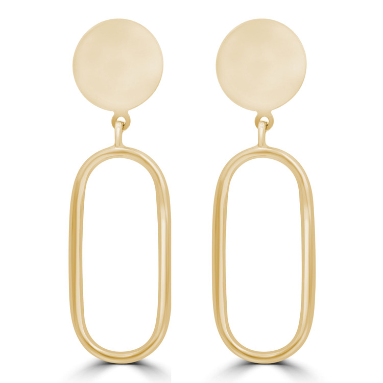 Oval Drop/Dangle Earrings in 14K Yellow Gold (MDR220242)