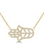 1/5 CTW Round Diamond Hamsa Necklace in 14K Yellow Gold (MDR220244)