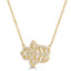 1/5 CTW Round Diamond Hamsa Necklace in 14K Yellow Gold (MDR220244)