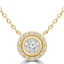 1/10 CTW Round Diamond Bezel Illusion Set Halo Necklace in 14K Yellow Gold (MDR220245)
