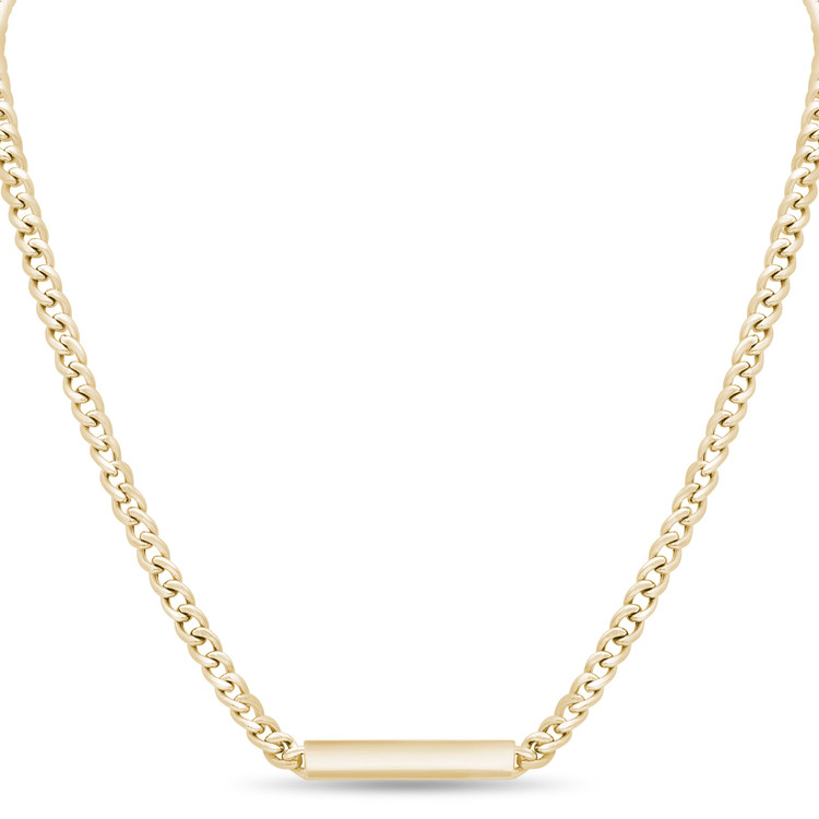 Cuban Bar Chain Necklace in 14K Yellow Gold (MDR220251)