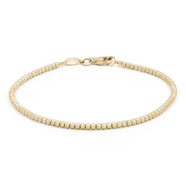 Beaded Chain Bracelet in 14K Yellow Gold (MDR220252)