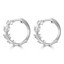 3/8 CTW Round Diamond Floral Leaf Hoop Earrings in 14K White Gold (MDR220253)