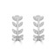 3/8 CTW Round Diamond Floral Leaf Hoop Earrings in 14K White Gold (MDR220253)