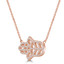 1/5 CTW Round Diamond Hamsa Necklace in 14K Rose Gold (MDR220254)