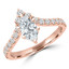 7/8 CTW Marquise Diamond Tiara Solitaire with Accents Engagement Ring in 14K Rose Gold (MD230005)