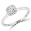 1/3 CTW Round Diamond Cushion Halo Engagement Ring in 14K White Gold (MD230006)