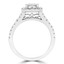 1 5/8 CTW Cushion Diamond Cathedral Cushion Halo Engagement Ring in 14K White Gold with Accents (MD230008)
