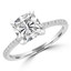 1 1/6 CTW Cushion Diamond Solitaire with Accents Engagement Ring in 14K White Gold (MD230010)
