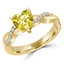 1 1/2 CTW Heart Vivid Yellow Diamond Twisted Solitaire with Accents Engagement Ring in 14K Yellow Gold (MD230013)