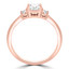 3/5 CTW Radiant Diamond Three-Stone Engagement Ring in 14K Rose Gold (MD230015)