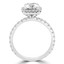 1 1/4 CTW Round Diamond Cushion Halo Engagement Ring in 14K White Gold with Accents (MD200086)