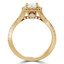 1 1/5 CTW Round Diamond Halo Engagement Ring in 14K Yellow Gold 4-Prong Twisted Shank Cushion (MD210117)