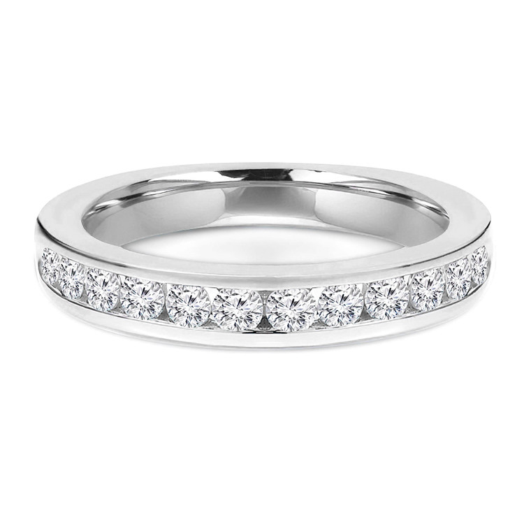 3/8 CTW Round Diamond Channel Set Semi-Eternity Anniversary Wedding Band Ring in 14K White Gold (MD230023)