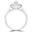 7/8 CTW Round Diamond Three-Stone Engagement Ring in 14K White Gold with Channel set Accents (MD230024)