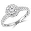 7/8 CTW Round Diamond Halo Engagement Ring in 14K White Gold with Accents (MD230028)