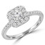 4/5 CTW Round Diamond Cushion Halo Engagement Ring in 14K White Gold with Accents (MD230029)