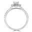 4/5 CTW Round Diamond Cushion Halo Engagement Ring in 14K White Gold with Accents (MD230029)