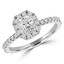 4/5 CTW Radiant Diamond Emerald Halo Engagement Ring in 14K White Gold with Accents (MD230031)