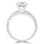 9/10 CTW Round Diamond 6-Prong Solitaire with Accents Engagement Ring in 14K White Gold (MD230033)