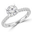 1 1/2 CTW Round Diamond Solitaire with Accents Engagement Ring in 14K White Gold (MD230035)
